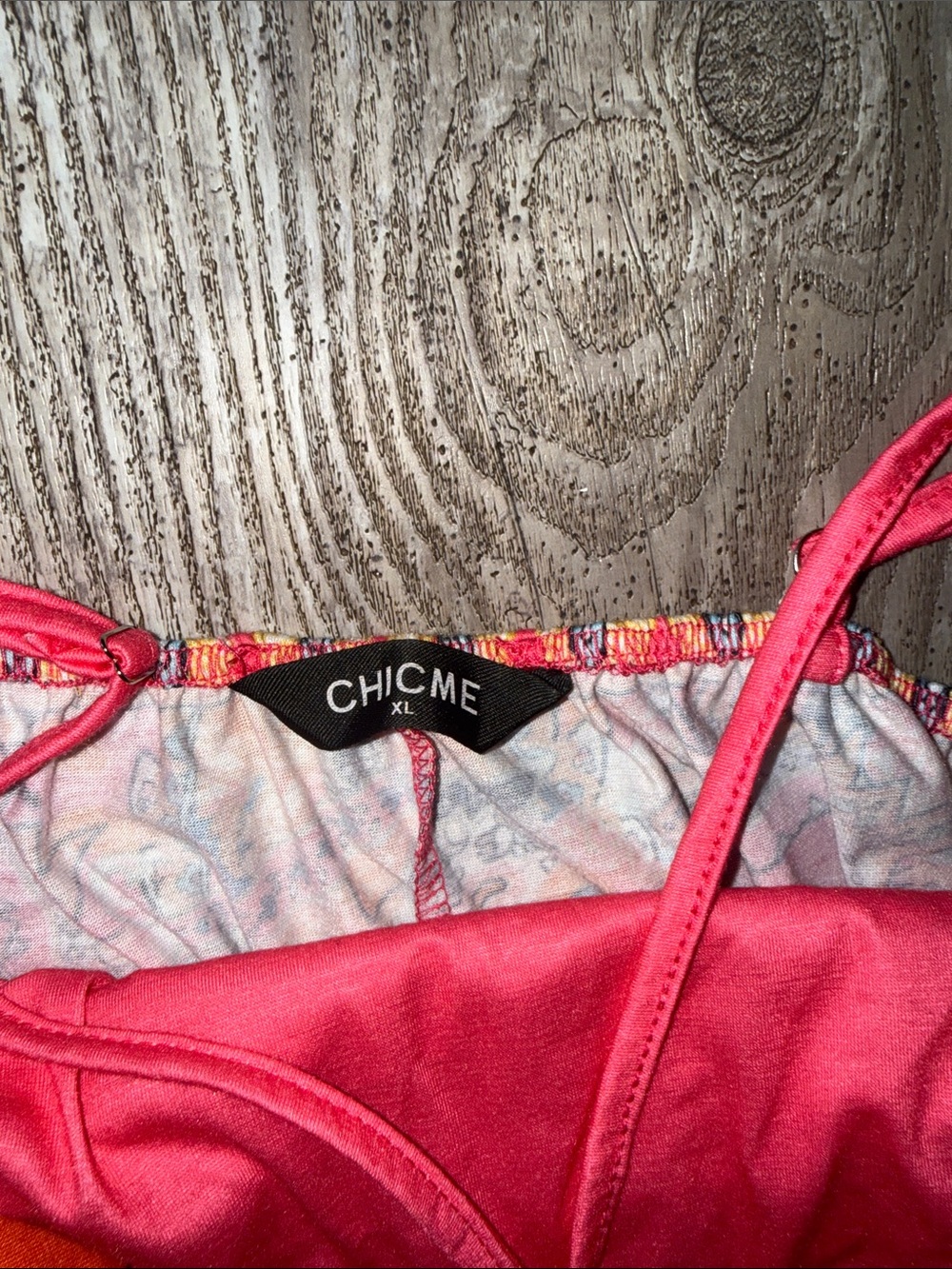 chic me Pink and Orange One-Shoulder Patterned Summer Dress - Picture 2 of 7